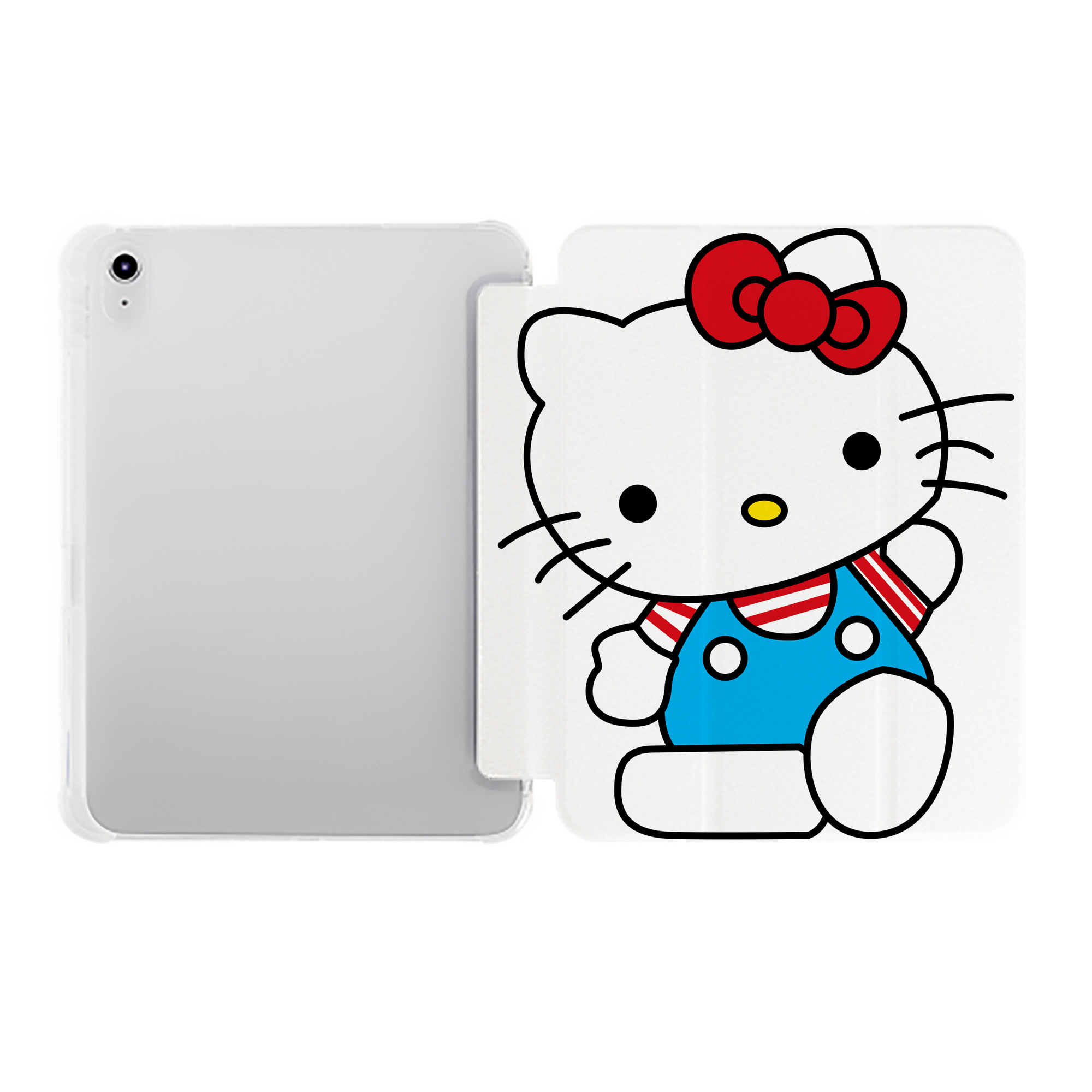 （画像用） Hello Kitty ハローキティ IPad ケース ペン収納付き 三つ折りスタンド PUレザー×シリコン 対応機種9.5/10.5/10.9インチ